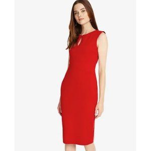 "5/35" Burgundy Bodycon Sleeveless Keyhole Dress